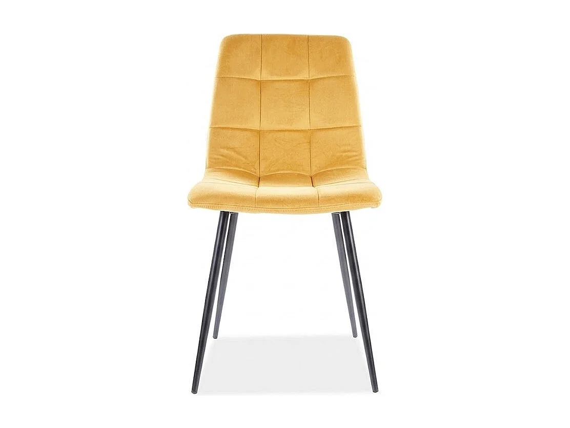 Chaise design métal noir & velours jaune Frigg