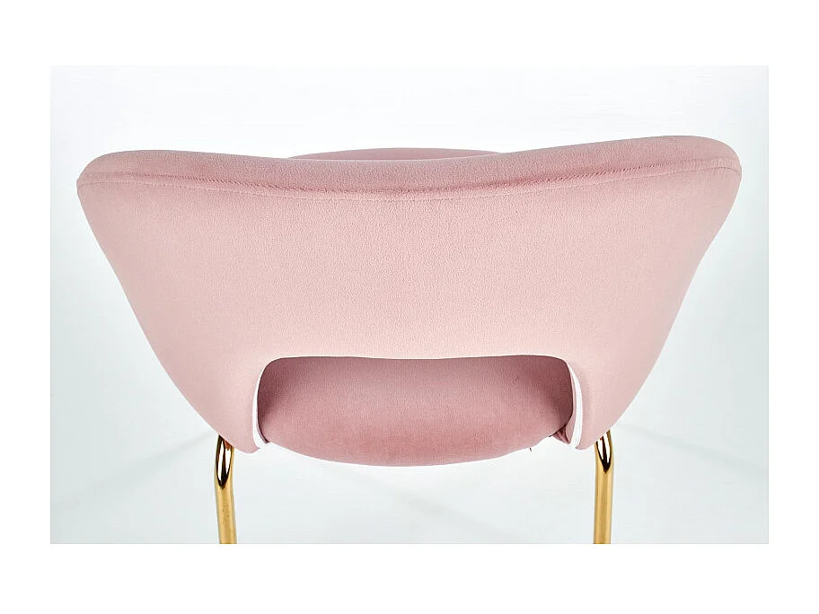 Sedia da pranzo in velluto rosa chiaro in stile vintage con gambe in acciaio dorato DATA