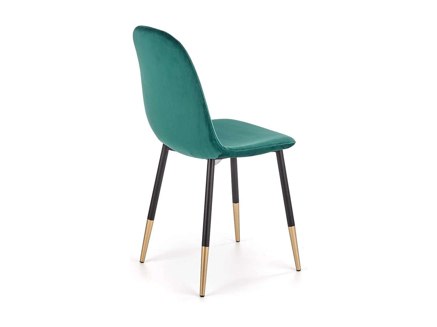 Chaise de salle à manger en velours vert avec pieds en acier noir et doré ALWAYS