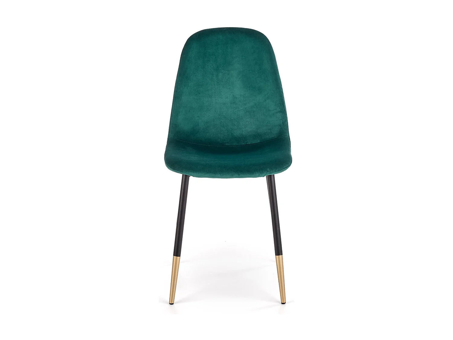 Chaise de salle à manger en velours vert avec pieds en acier noir et doré ALWAYS