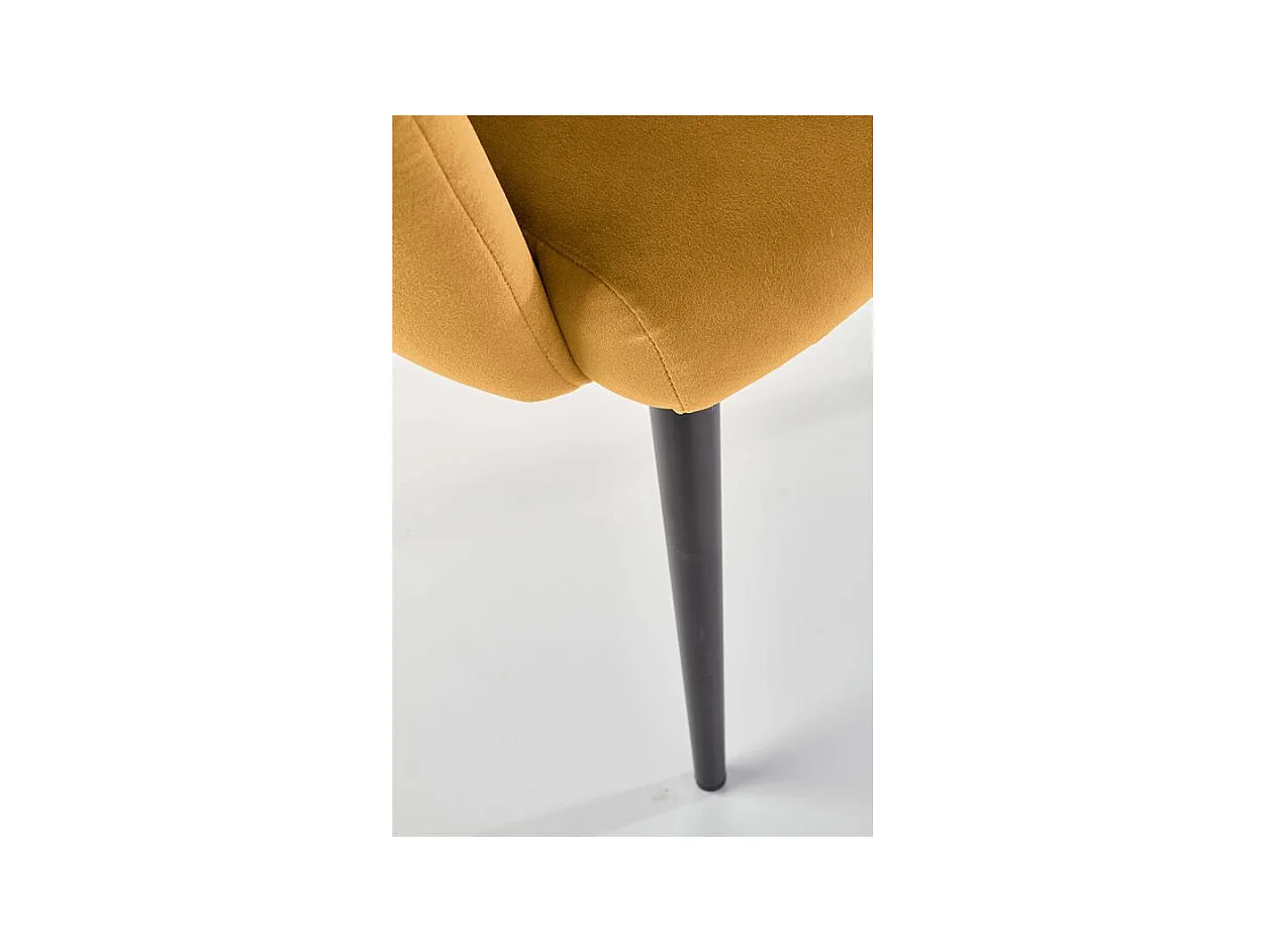 Silla de comedor de diseño en terciopelo amarillo Amboise