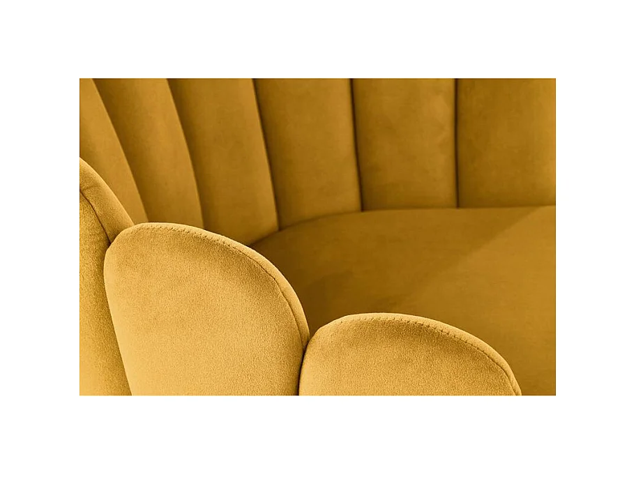 Silla de comedor de diseño en terciopelo amarillo Amboise