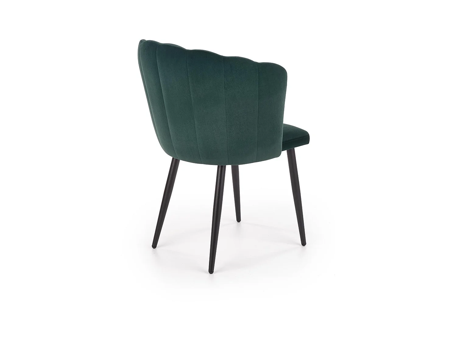 Silla de comedor de terciopelo verde oscuro con patas de acero negro Blois