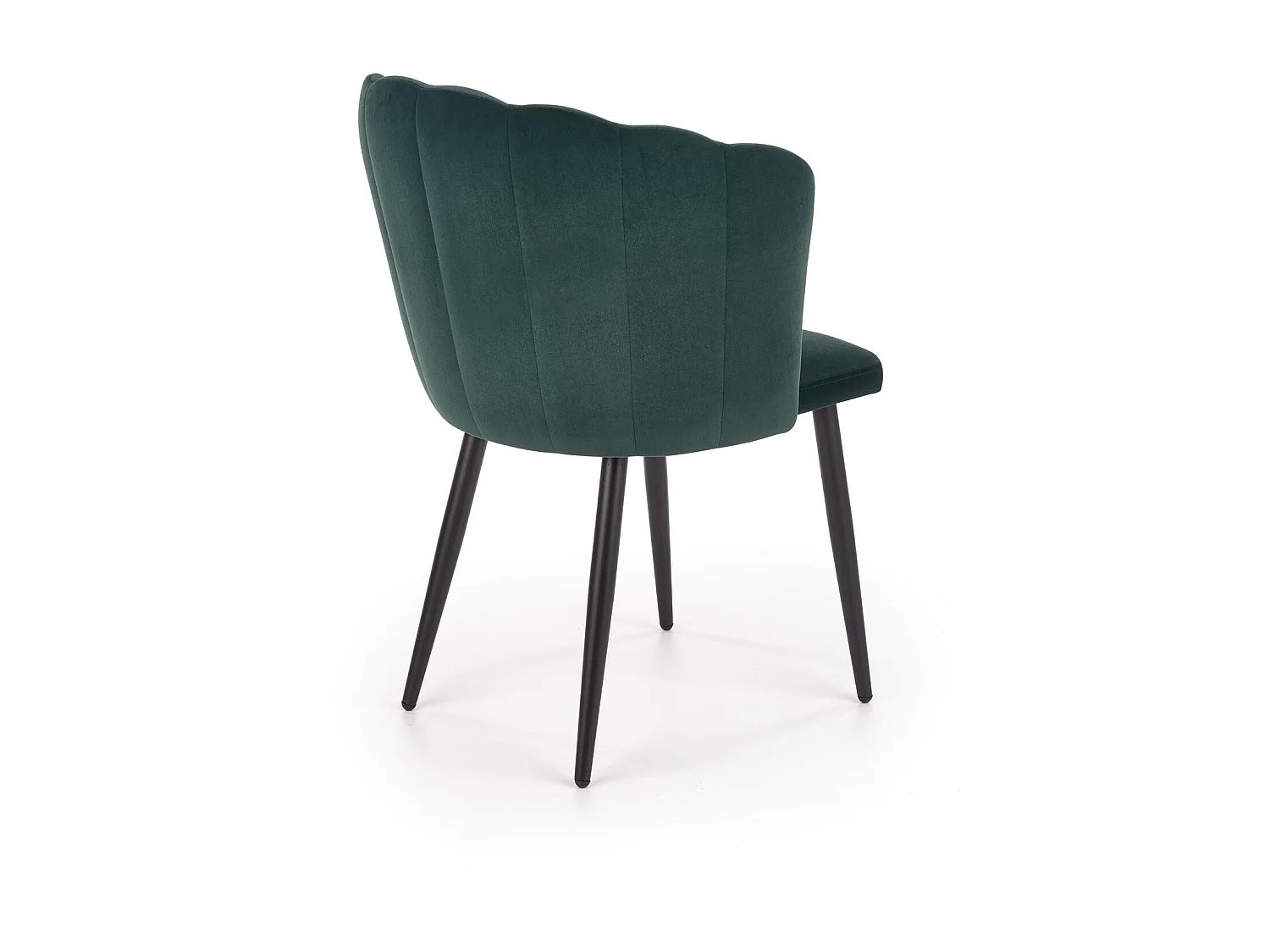 Sedia da pranzo in velluto verde scuro con gambe in acciaio nero Blois