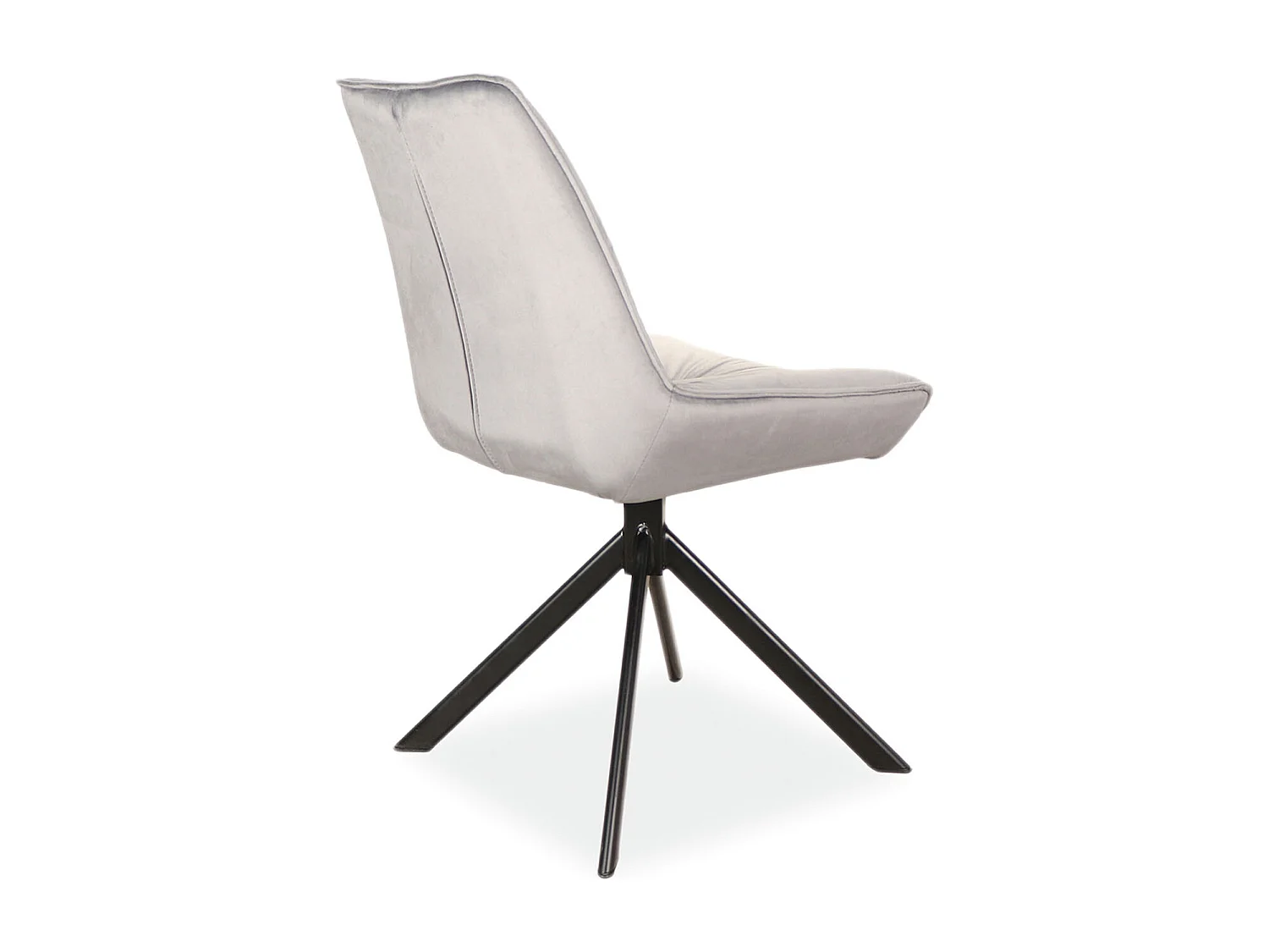 Chaise pivotante velours gris et métal noir Zolo