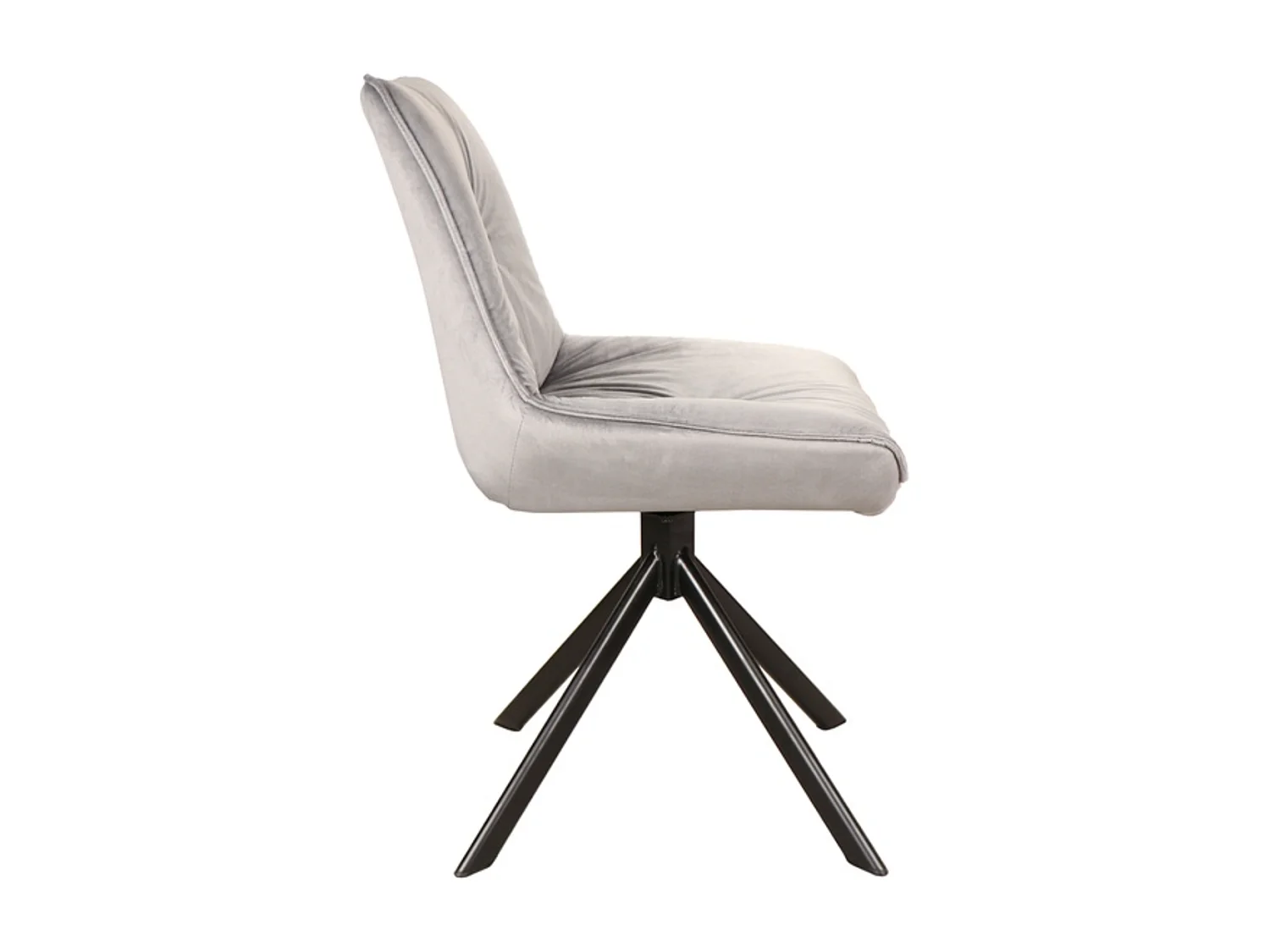 Chaise pivotante velours gris et métal noir Zolo