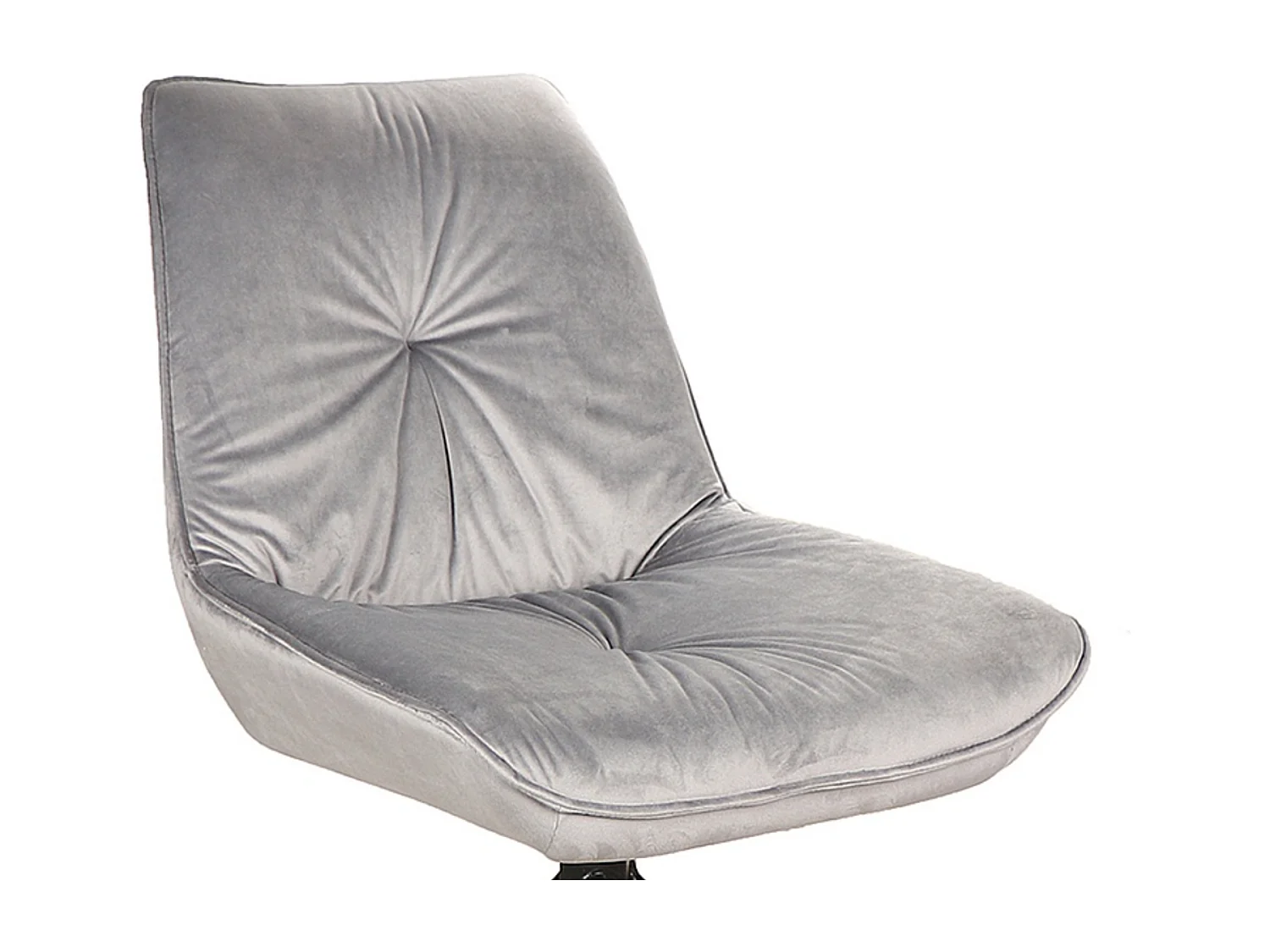 Chaise pivotante velours gris et métal noir Zolo