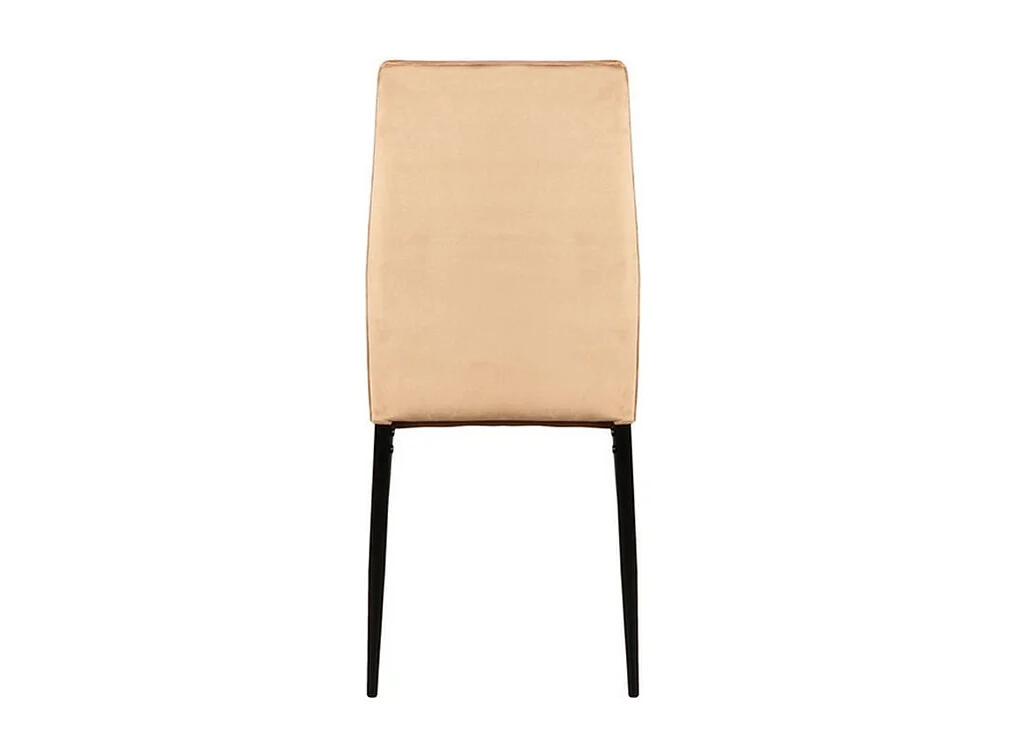 Sedia di design Bator in velluto beige e metallo nero