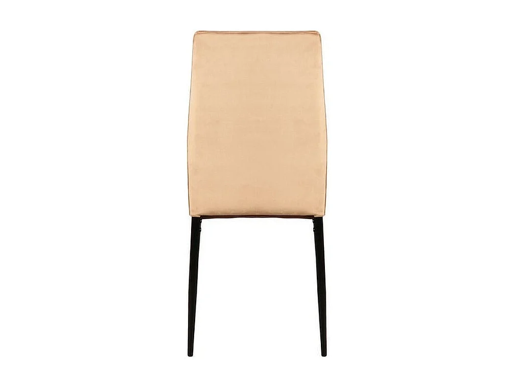 Chaise design velours beige et métal noir Bator