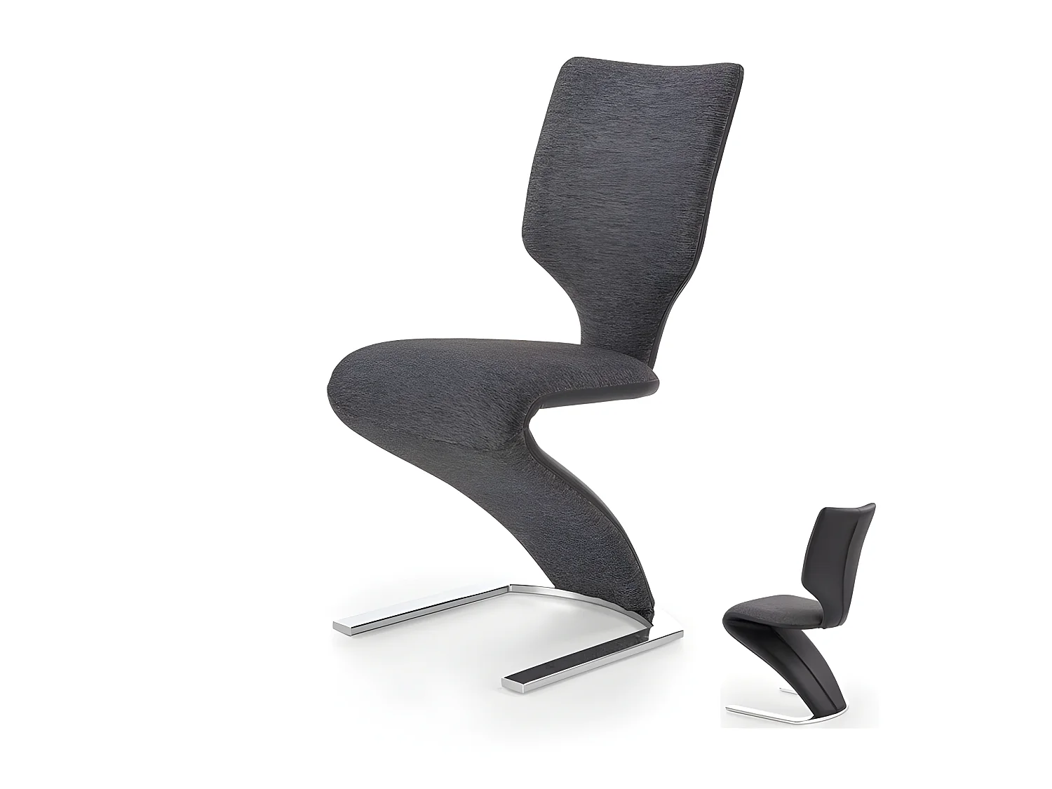 Chaise design grise et noire forme Z Mao