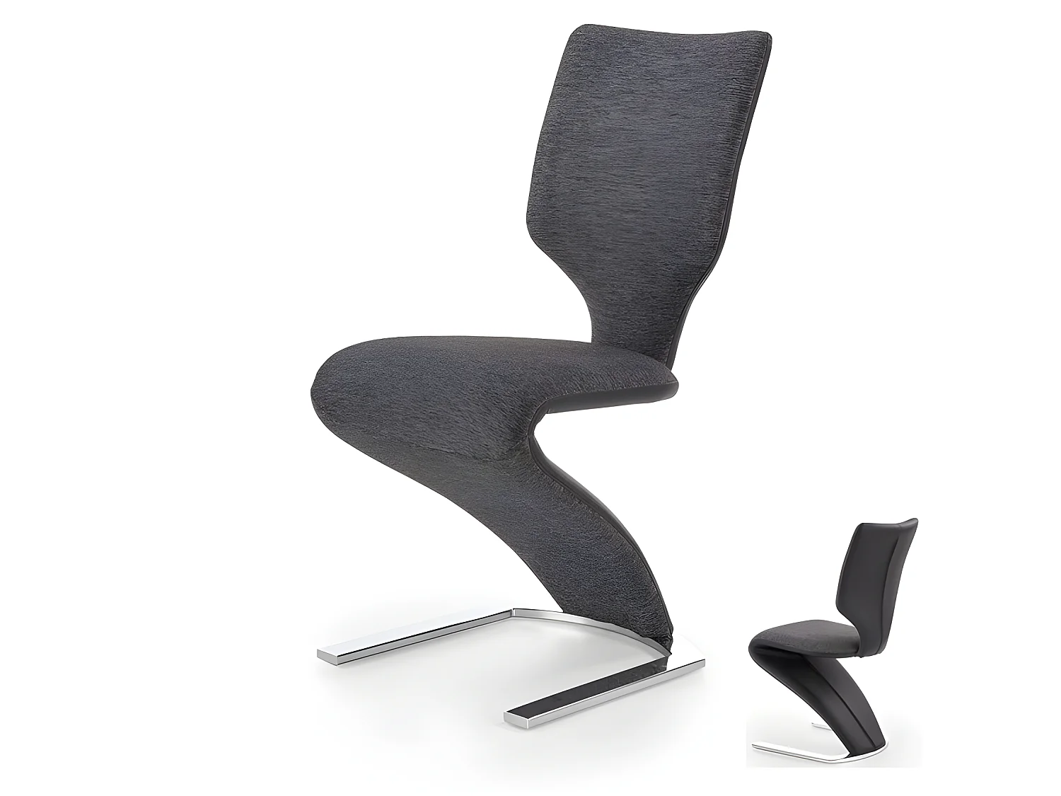Chaise design grise et noire forme Z Mao