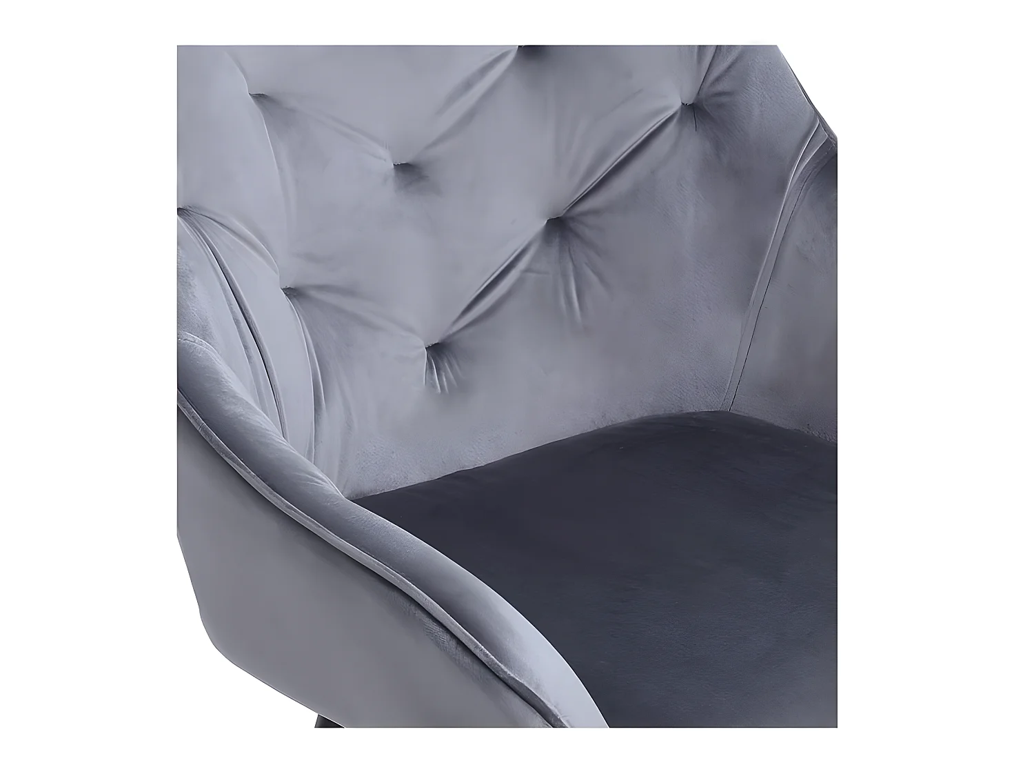 Chaise de salle à manger capitonnée velours gris Gordon