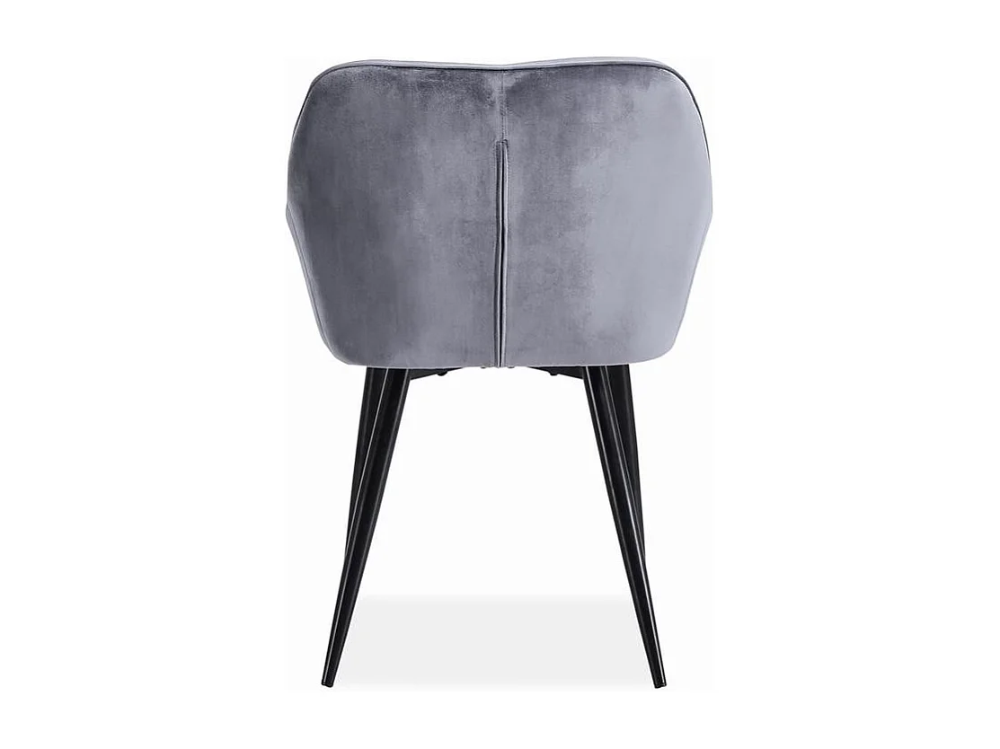 Sedia da pranzo imbottita in velluto grigio Gordon