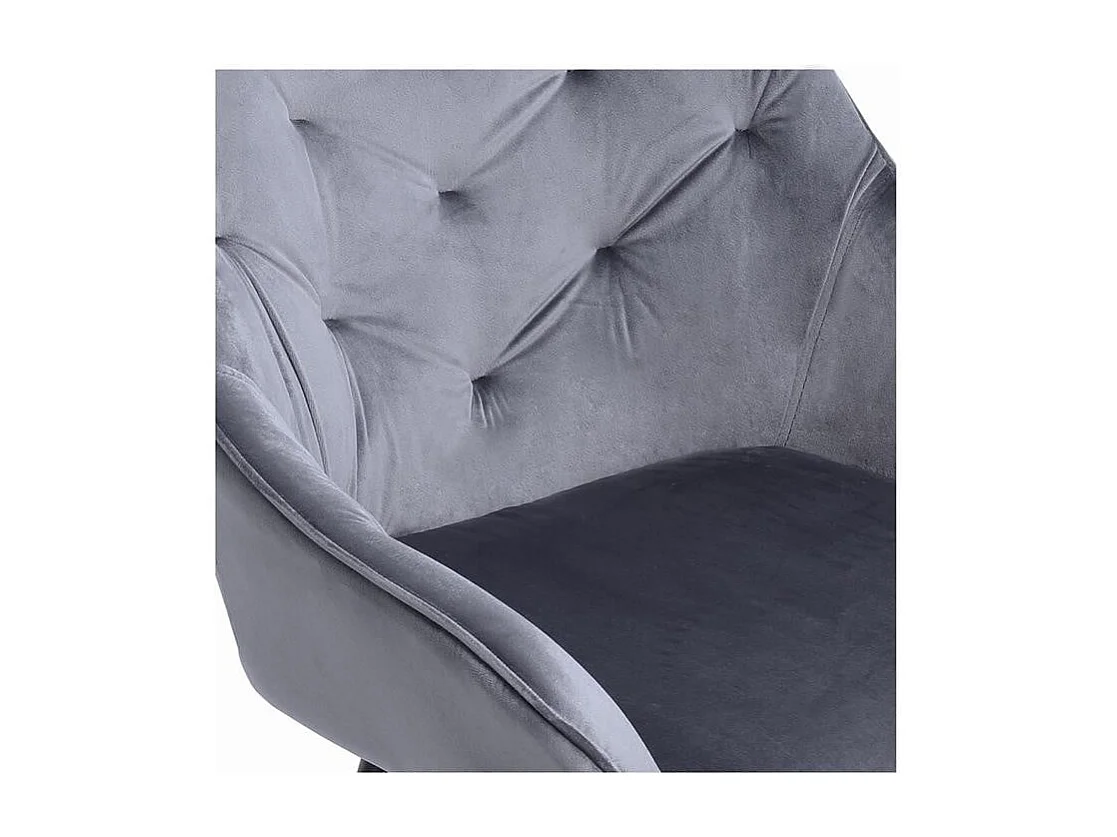 Sedia da pranzo imbottita in velluto grigio Gordon