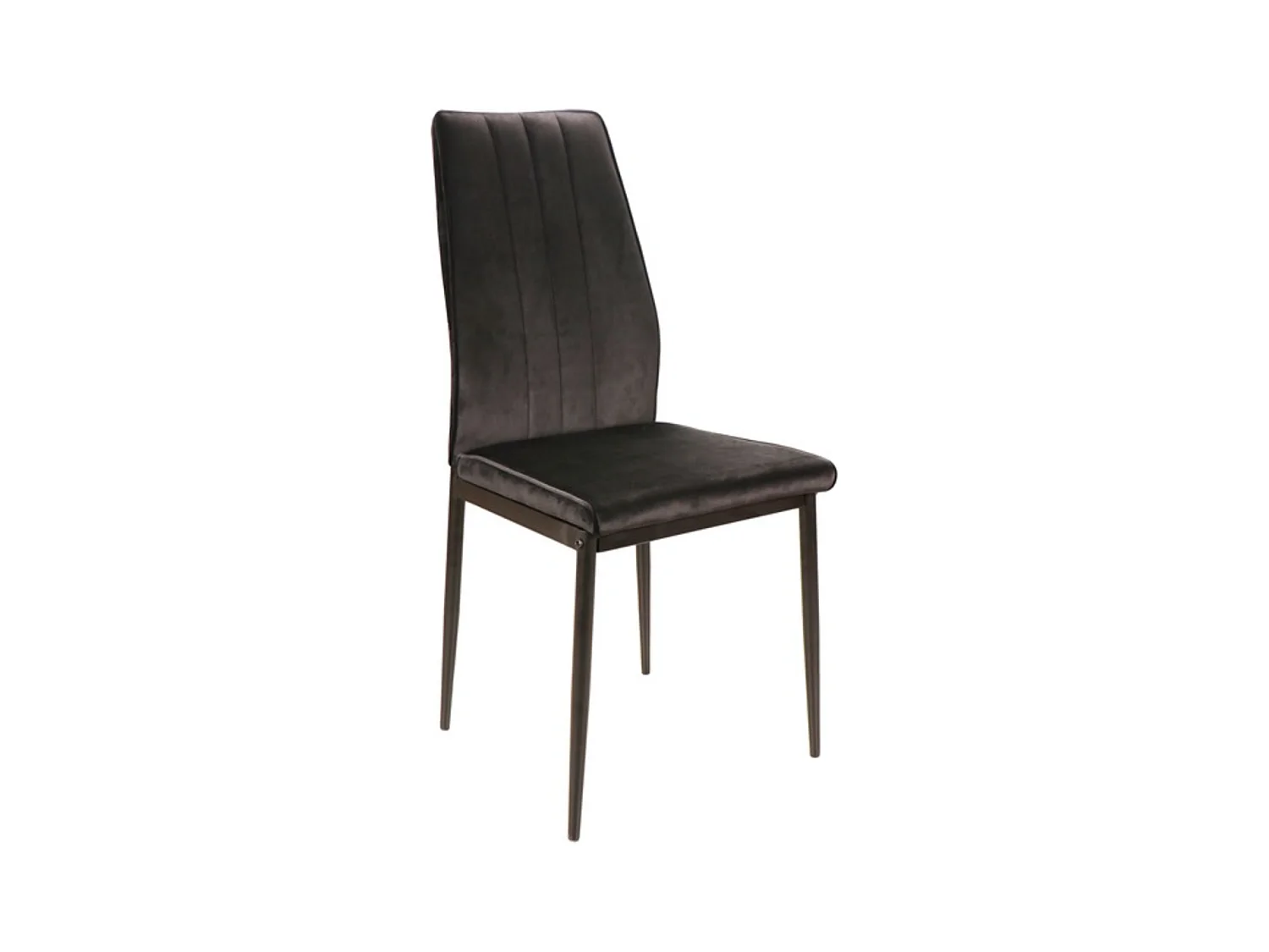 Chaise design velours et métal noir Bator