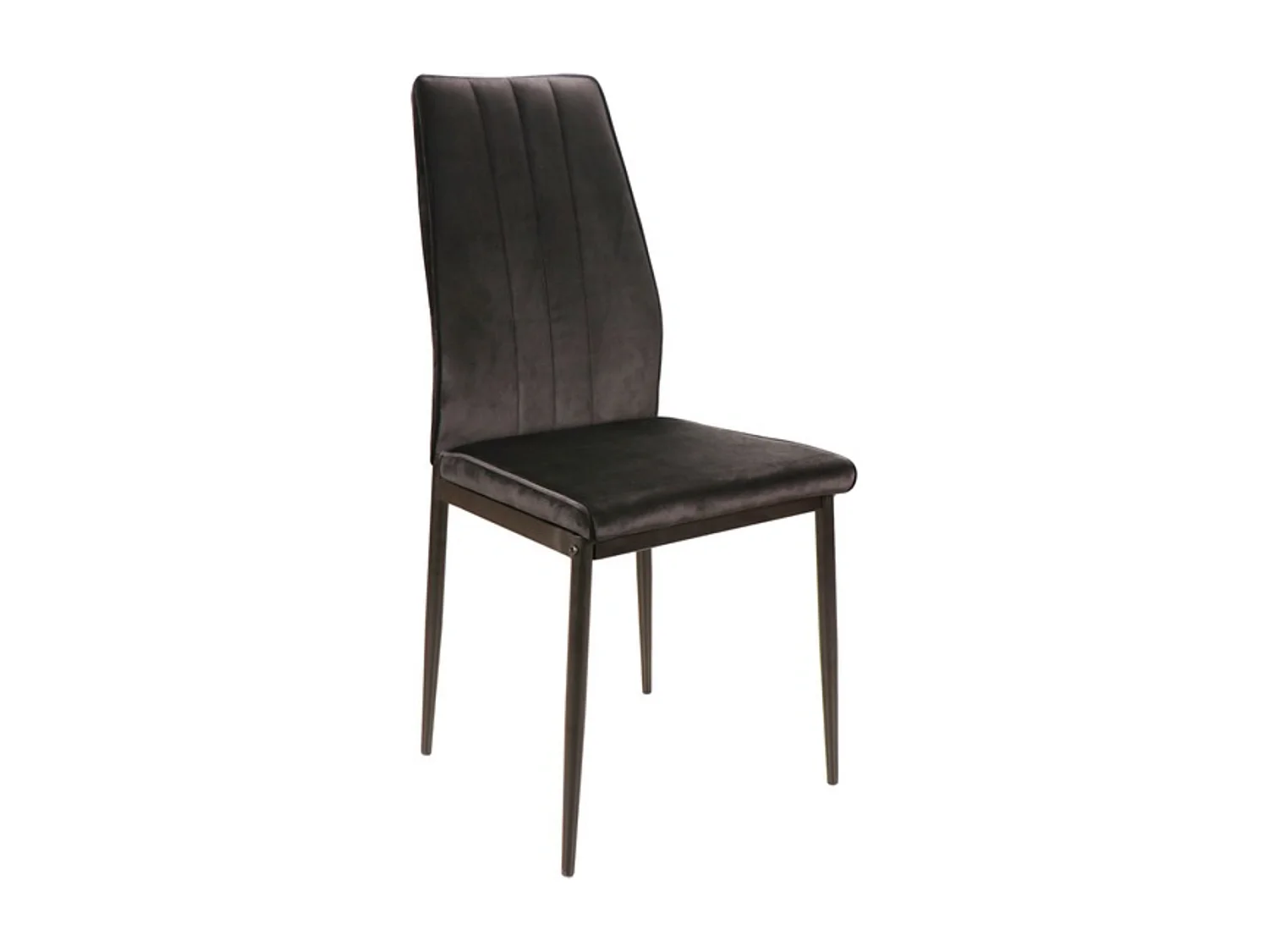 Chaise design velours et métal noir Bator