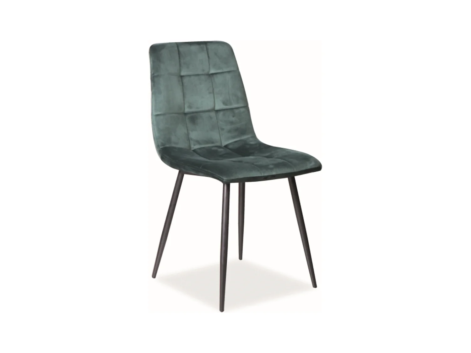 Chaise design métal noir & velours vert Frigg