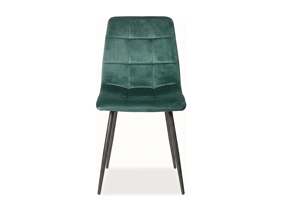Chaise design métal noir & velours vert Frigg