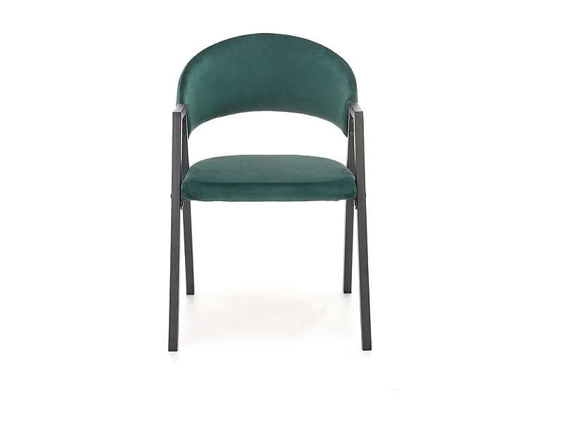 Silla de comedor Brokem de terciopelo verde