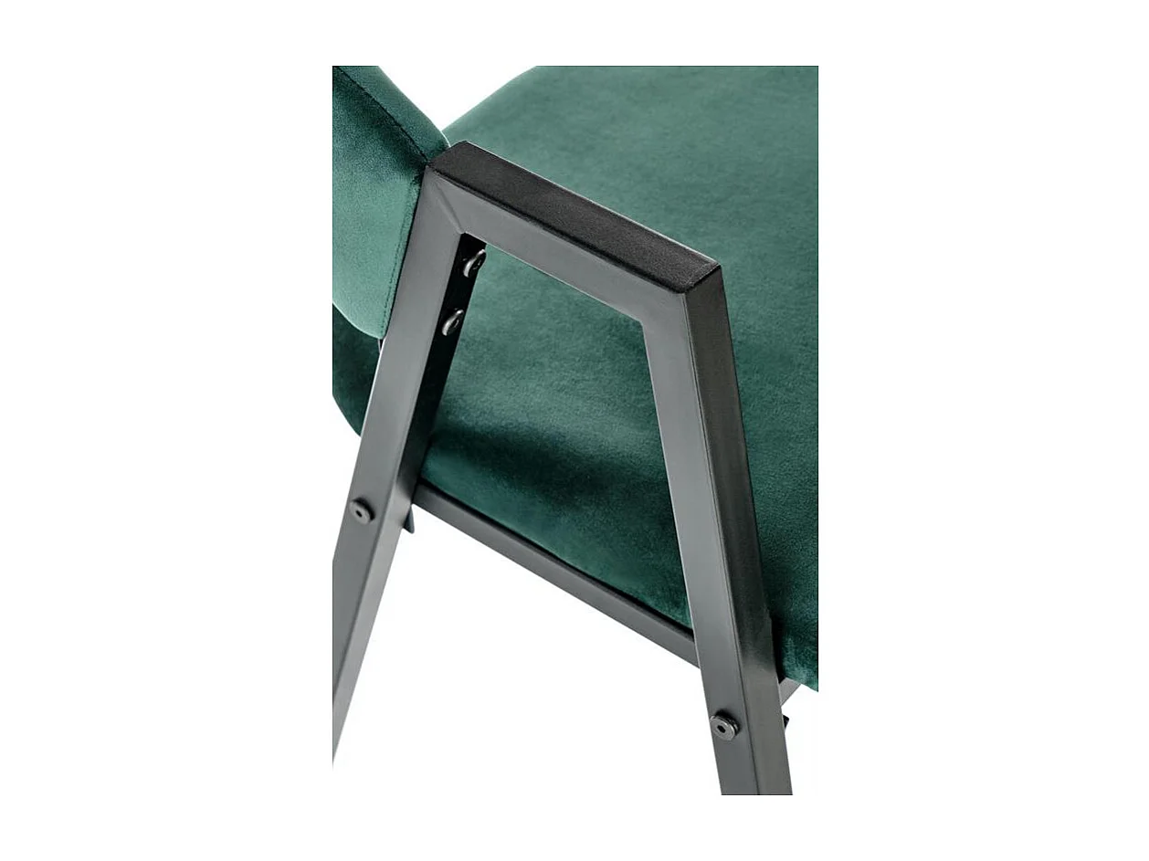 Chaise de salle à manger velours vert Brokem