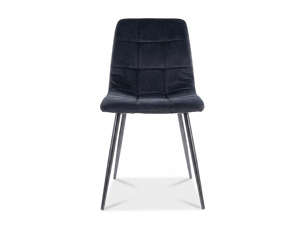 Sedia di design in metallo nero e velluto nero Frigg