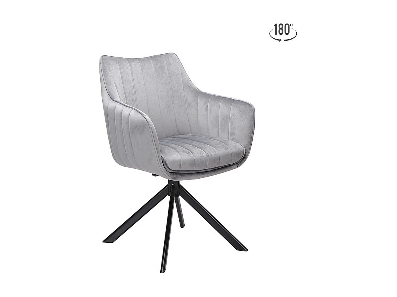 Silla giratoria Swop black metal grey velvet