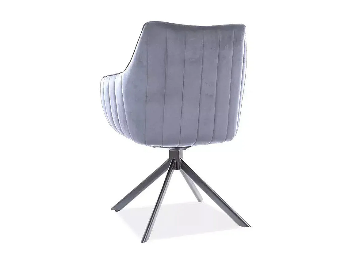 Chaise pivotante velours gris métal noir Swop