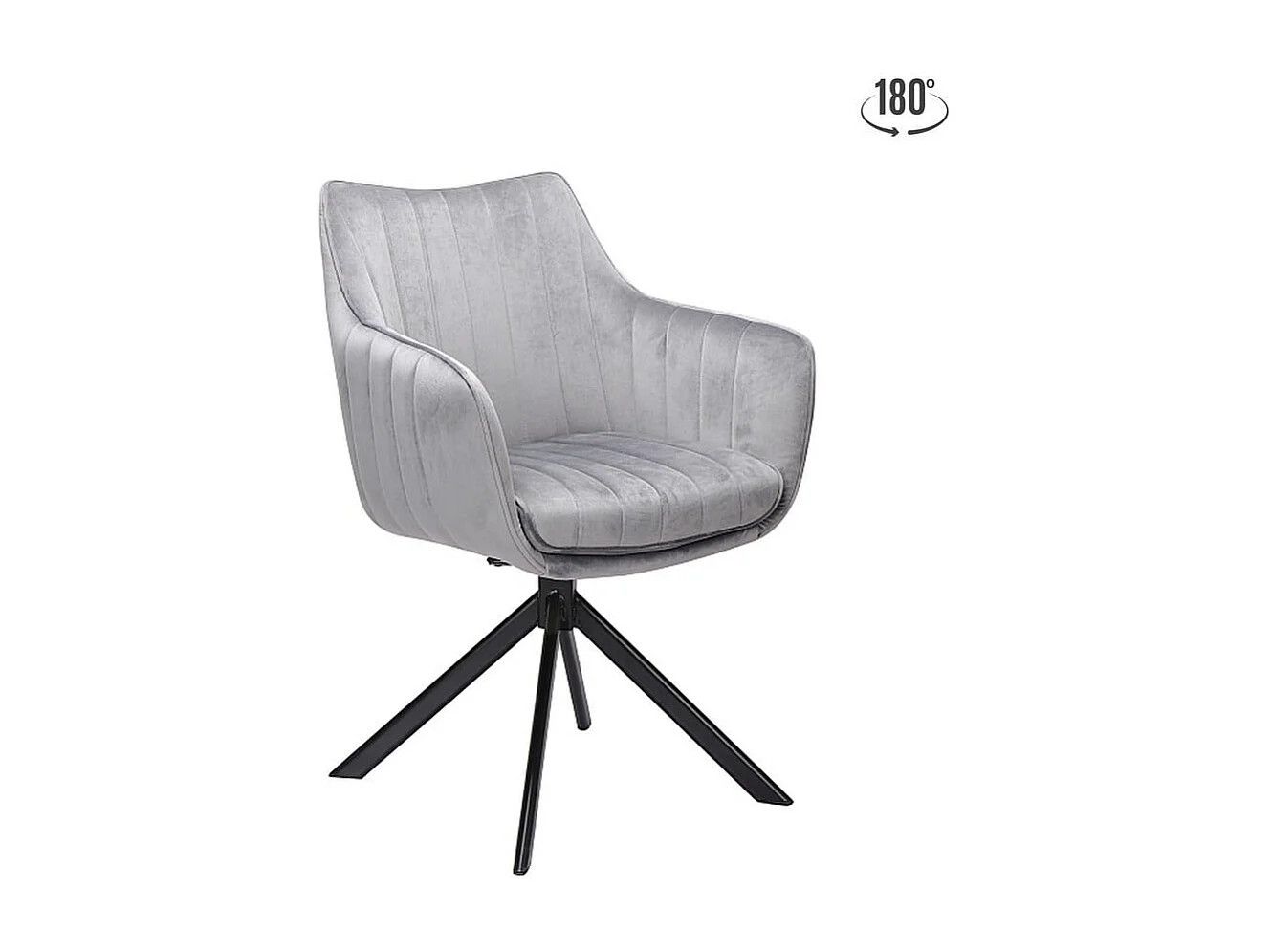 Chaise pivotante velours gris métal noir Swop