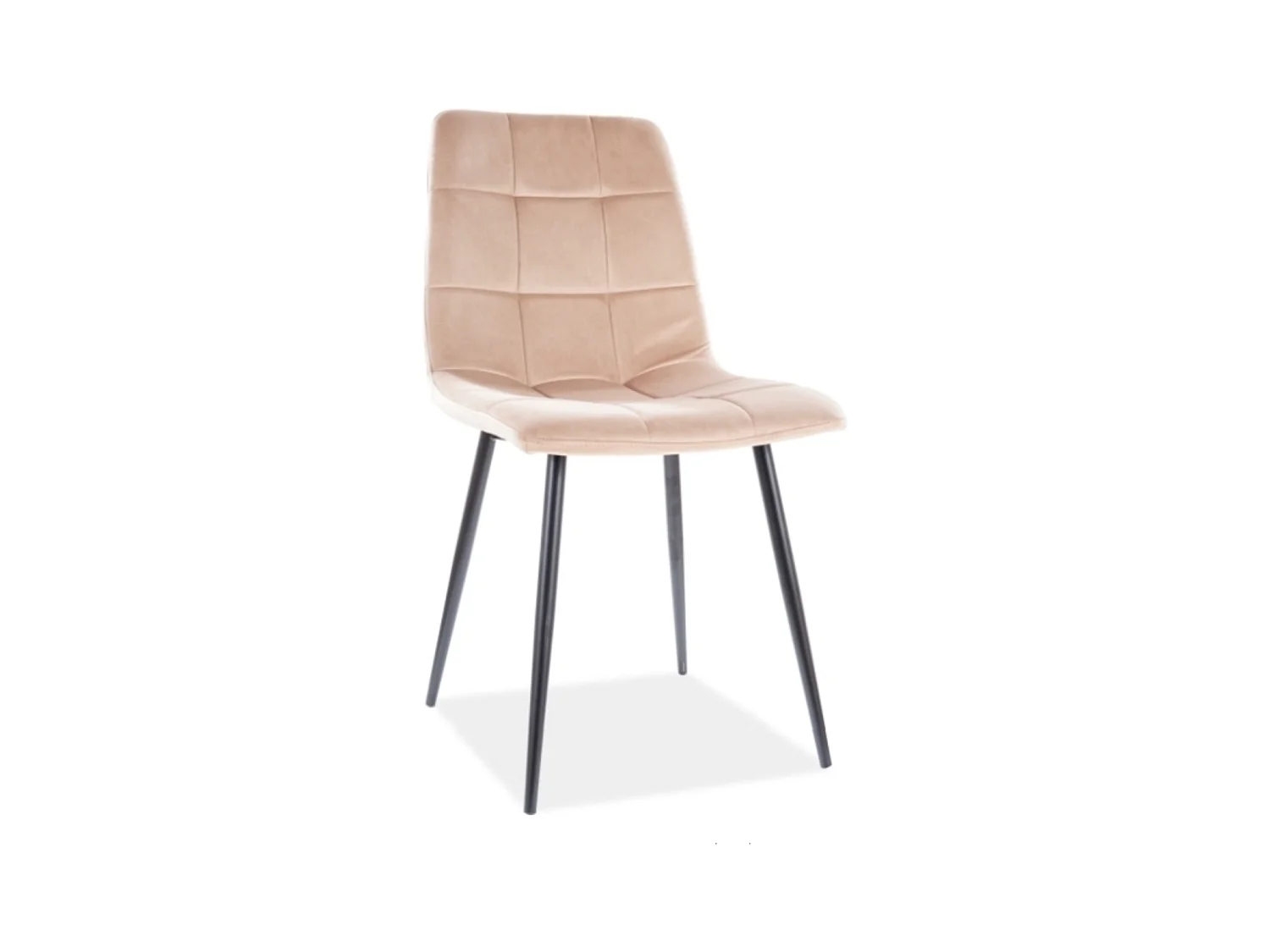 Chaise design métal noir & velours beige Frigg