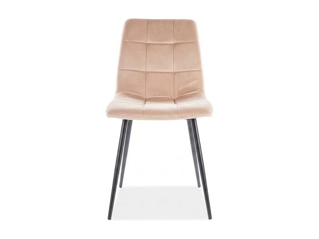 Chaise design métal noir & velours beige Frigg