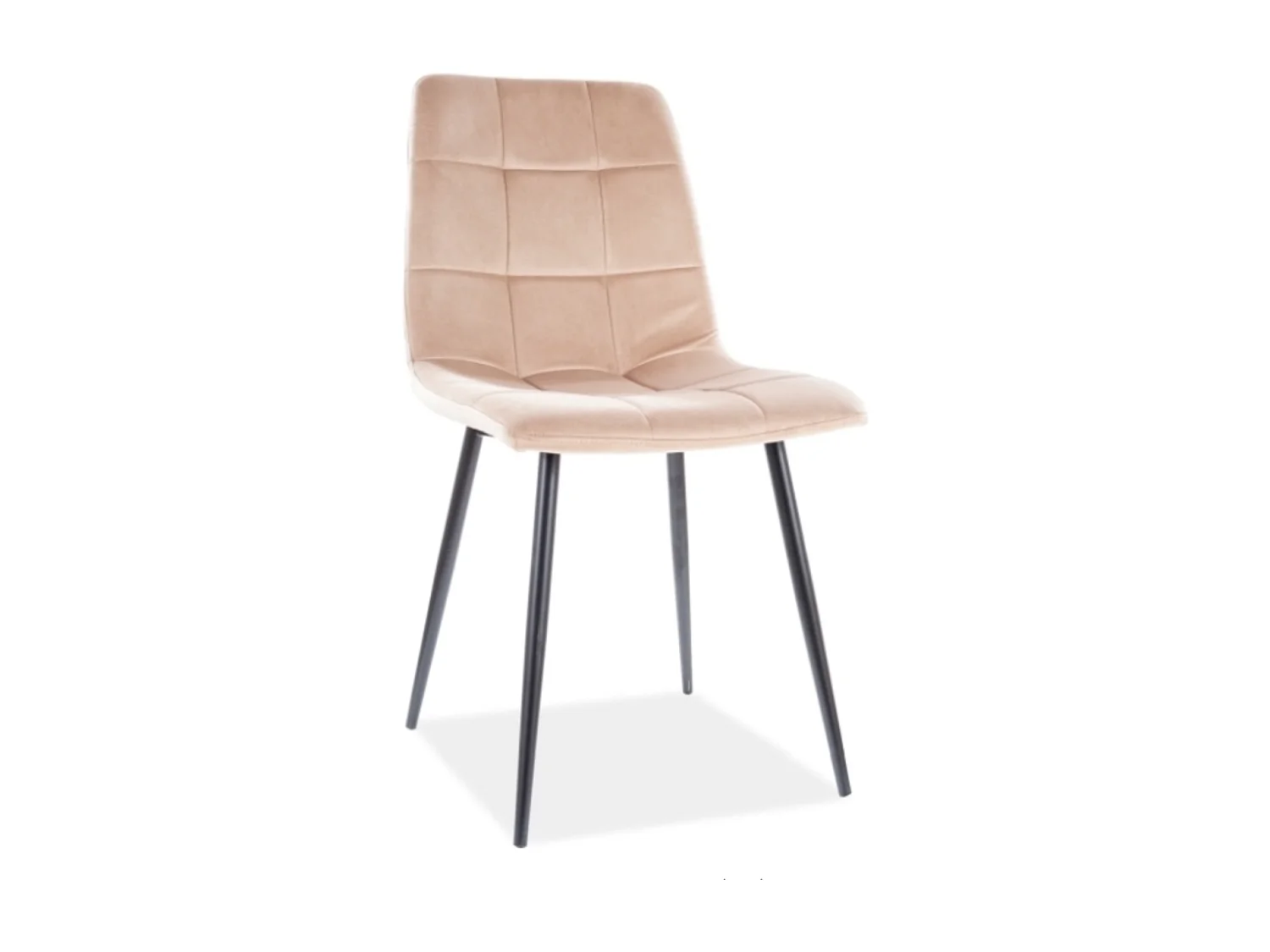 Chaise design métal noir & velours beige Frigg