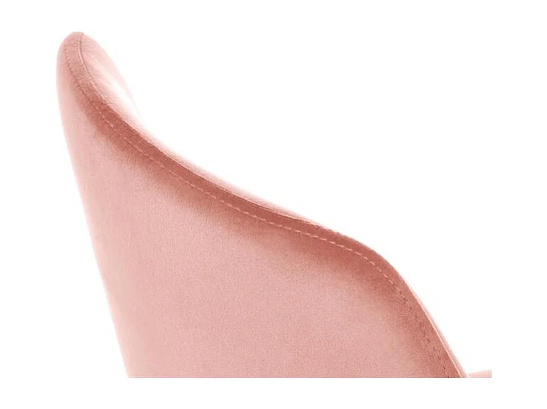 Silla de diseño de metal dorado y terciopelo rosa Bram