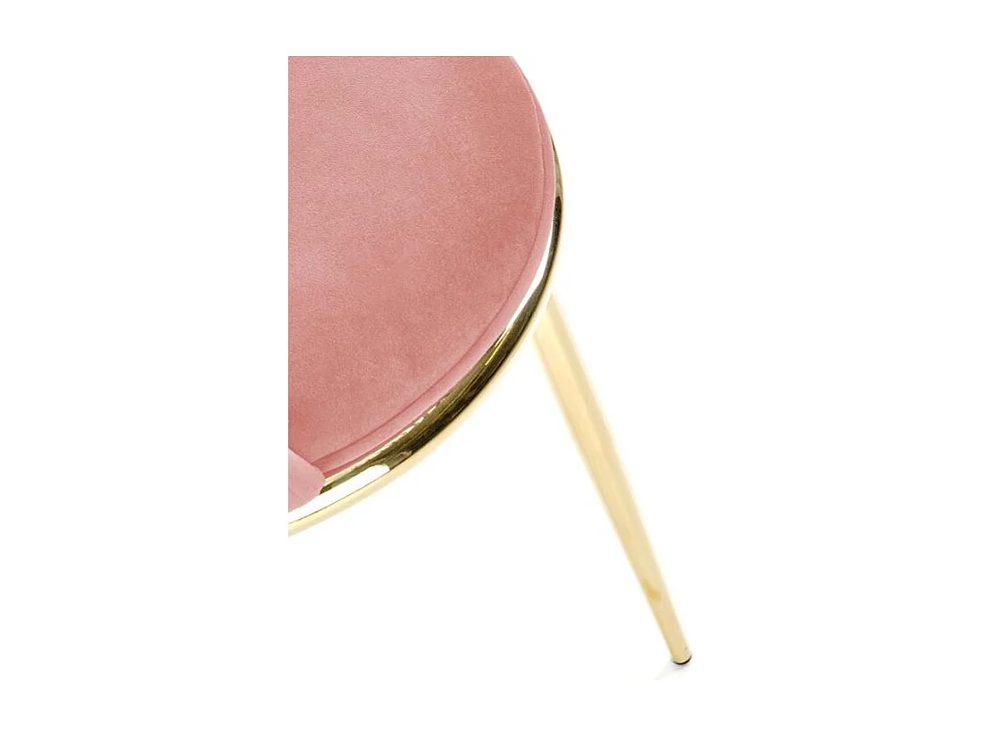 Sedia di design in metallo dorato e velluto rosa Bram