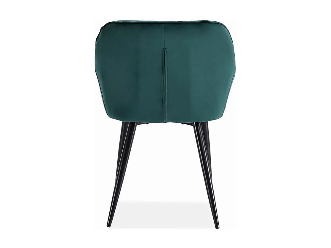 Chaise de salle à manger capitonnée velours vert Gordon