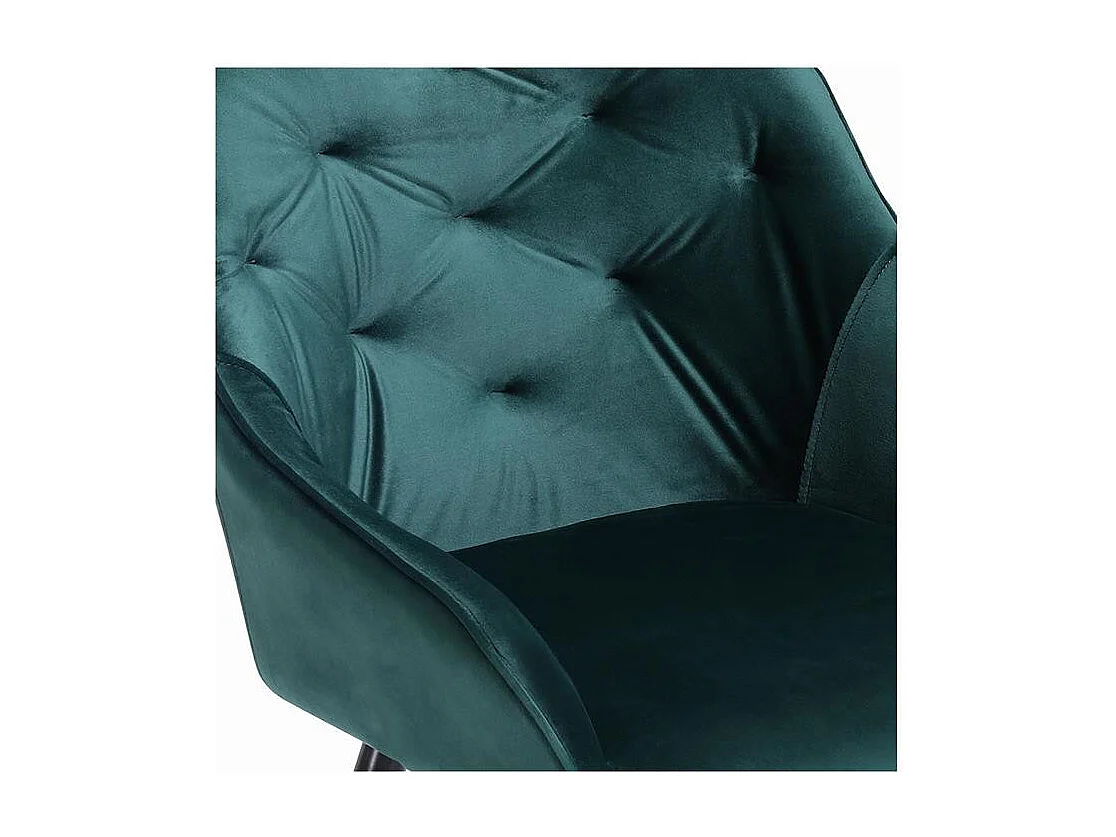 Chaise de salle à manger capitonnée velours vert Gordon