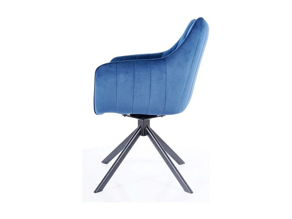 Swop metal negro terciopelo azul silla giratoria de diseño