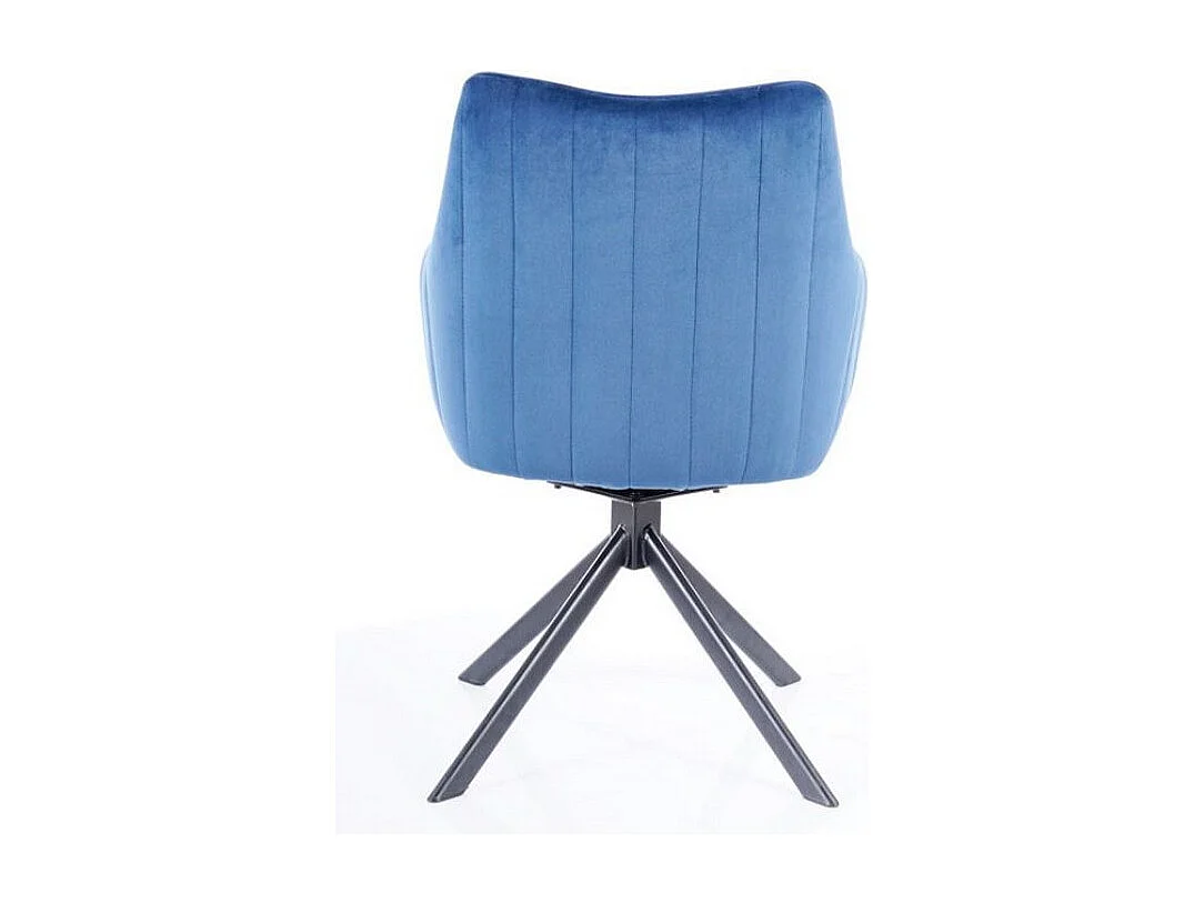 Swop metal negro terciopelo azul silla giratoria de diseño