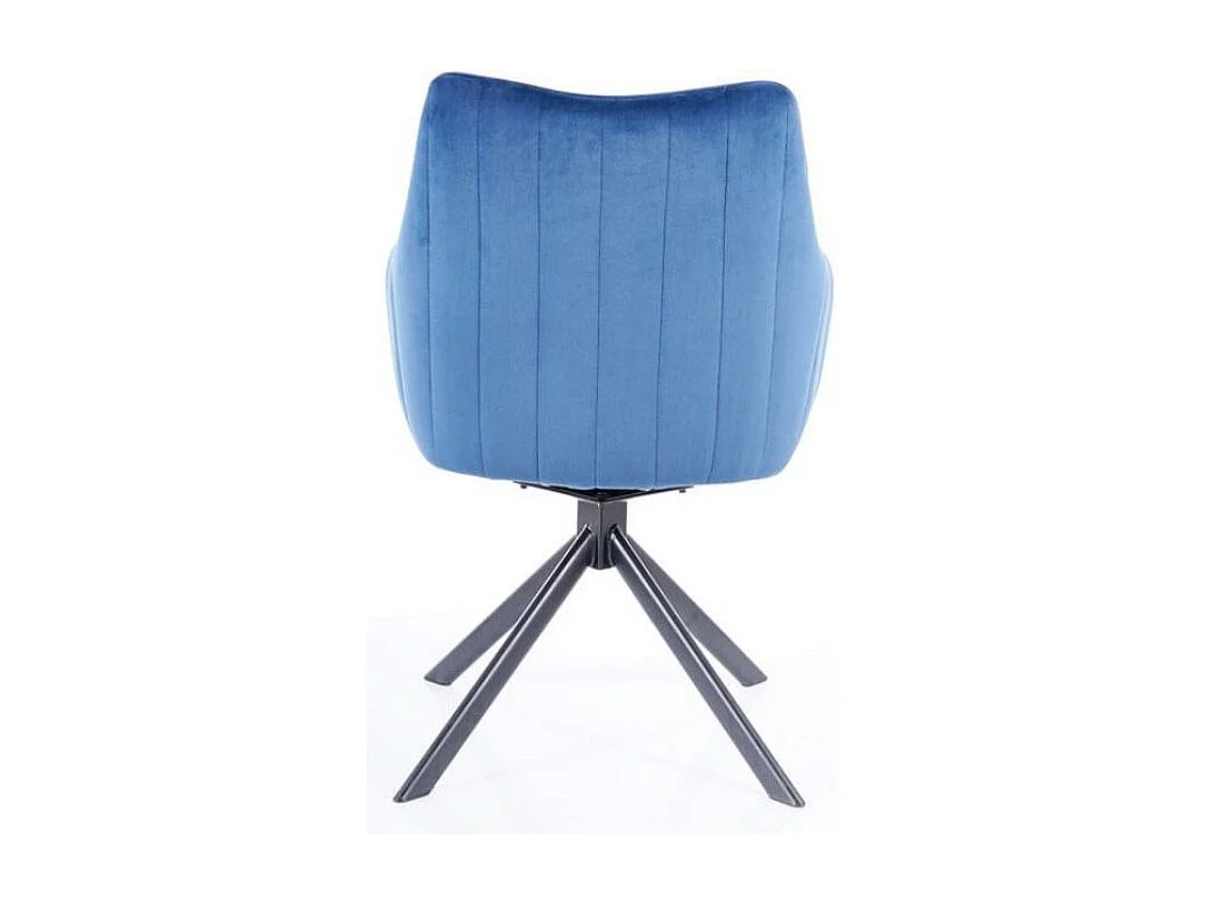 Swop metal negro terciopelo azul silla giratoria de diseño