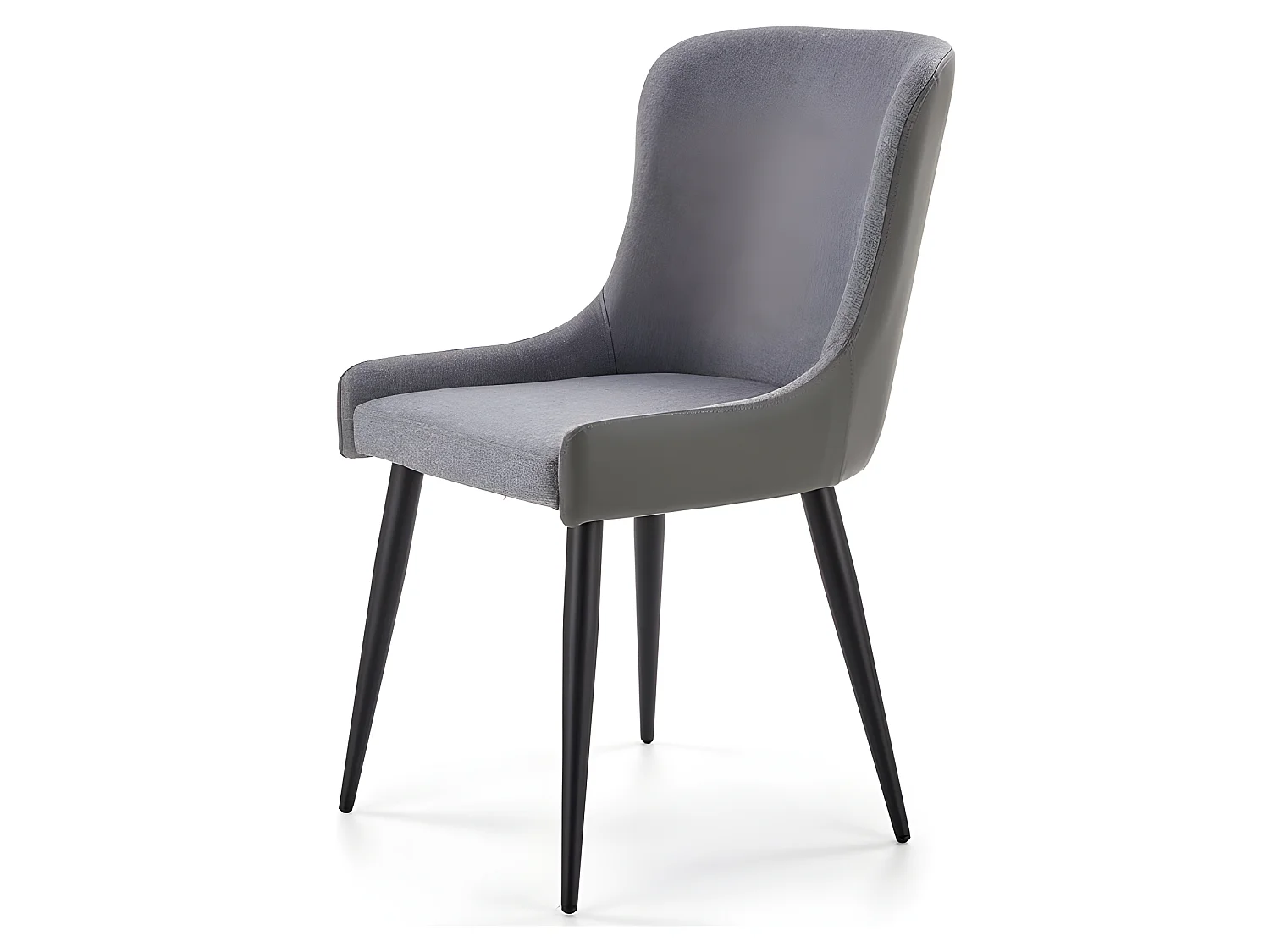 Chaise grise bi-matière avec pieds métal noir Steel
