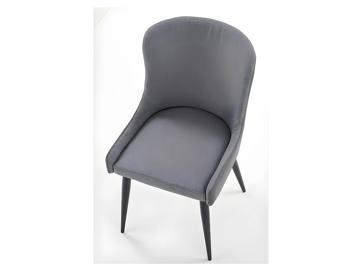 Chaise grise bi-matière avec pieds métal noir Steel