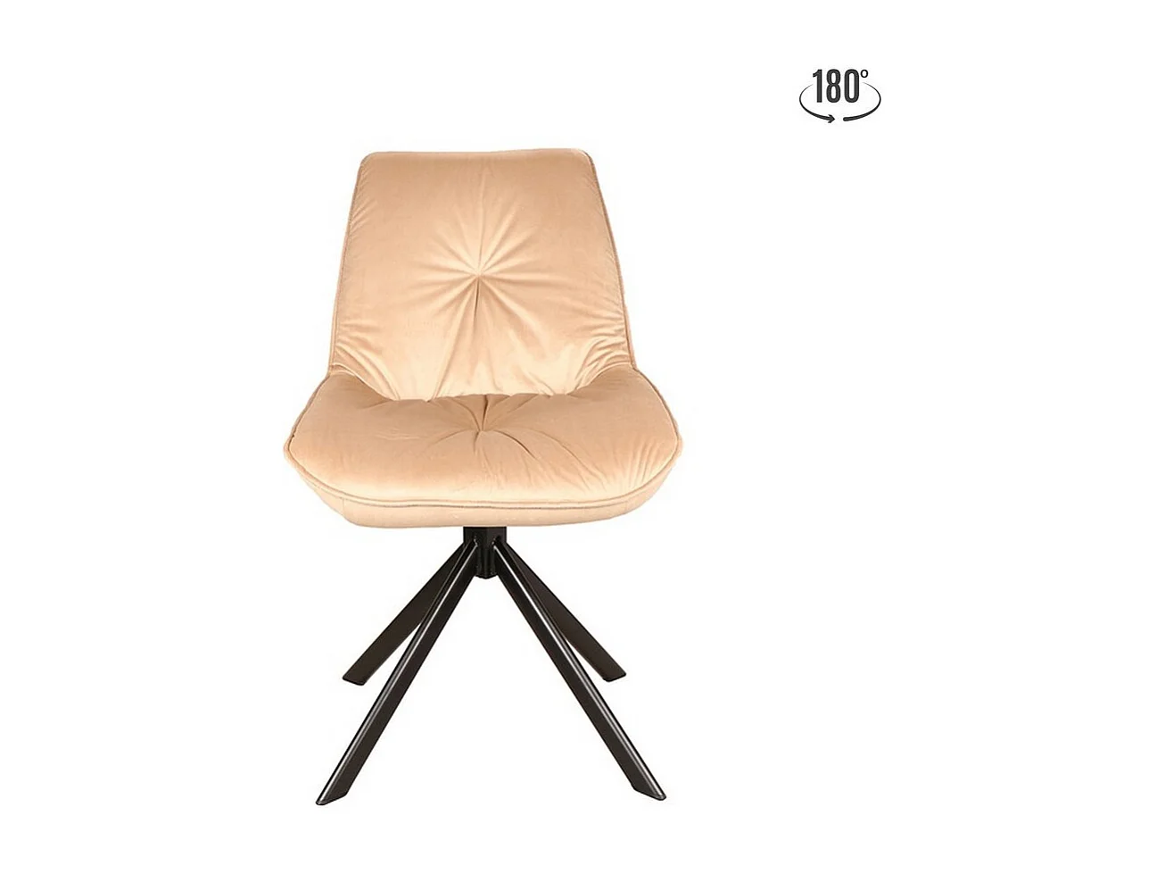 Chaise pivotante velours beige métal noir Zolo
