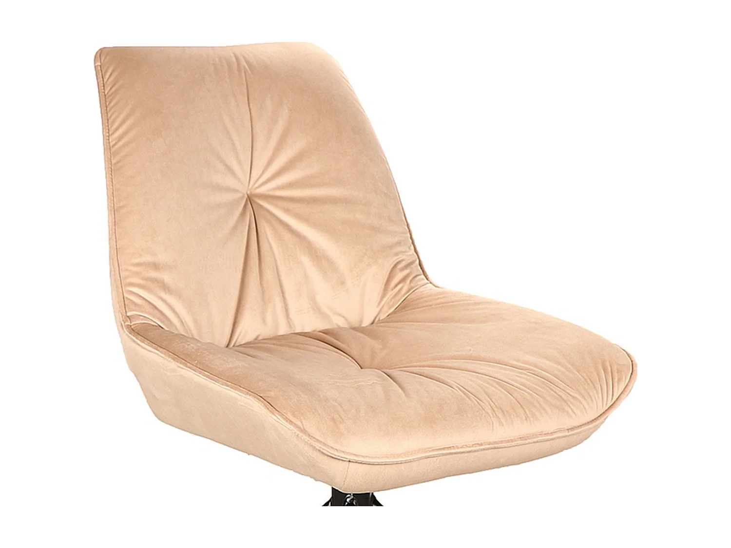 Chaise pivotante velours beige métal noir Zolo