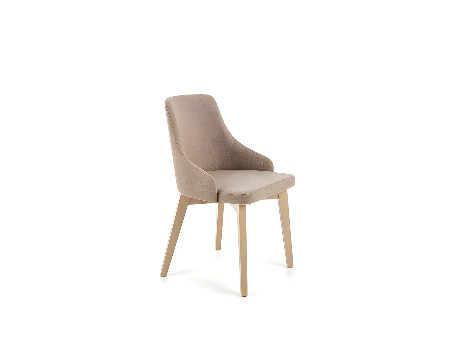 Chaise tissu gris et pieds bois Tolaine - Beige