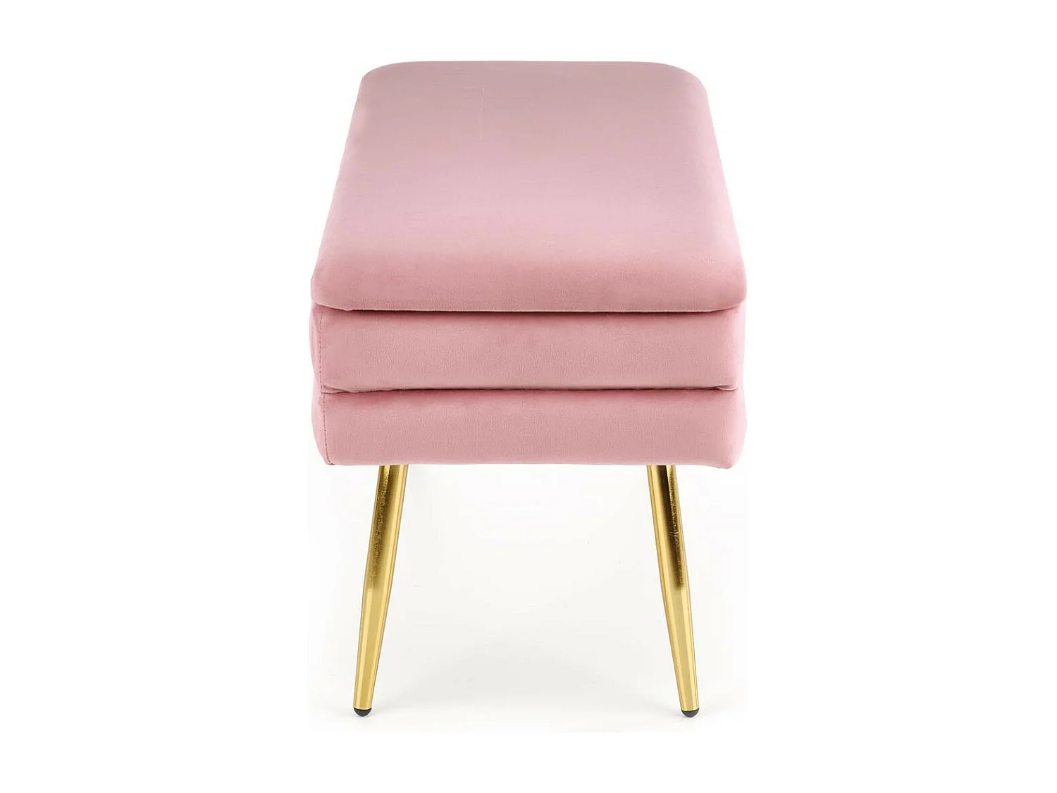 Banco de terciopelo rosa con patas de metal dorado PATTY