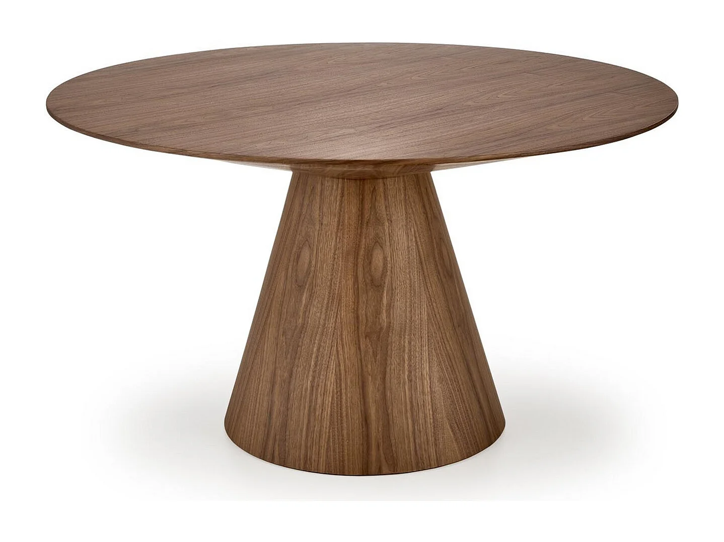 Mesa redonda de chapa de madera de 136 cm con pata central Carmela