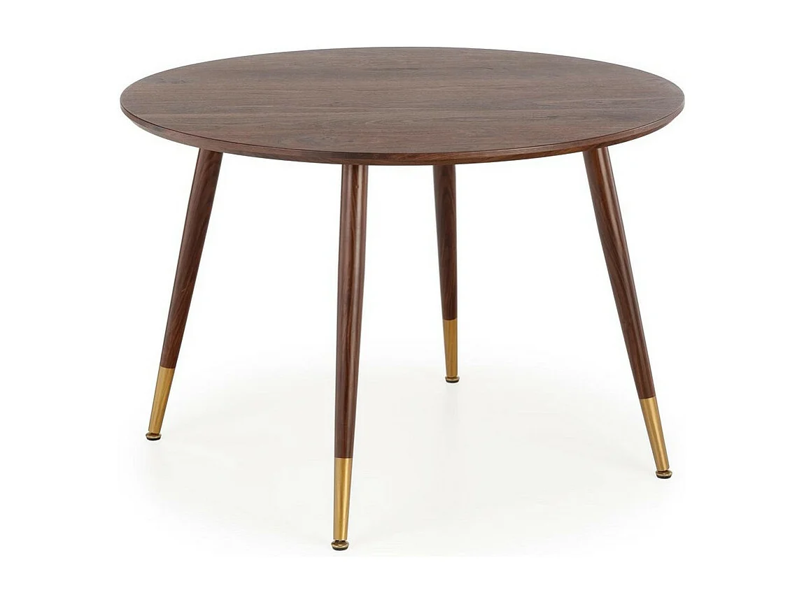 Table de salle à manger ronde aspect noyer GROIX