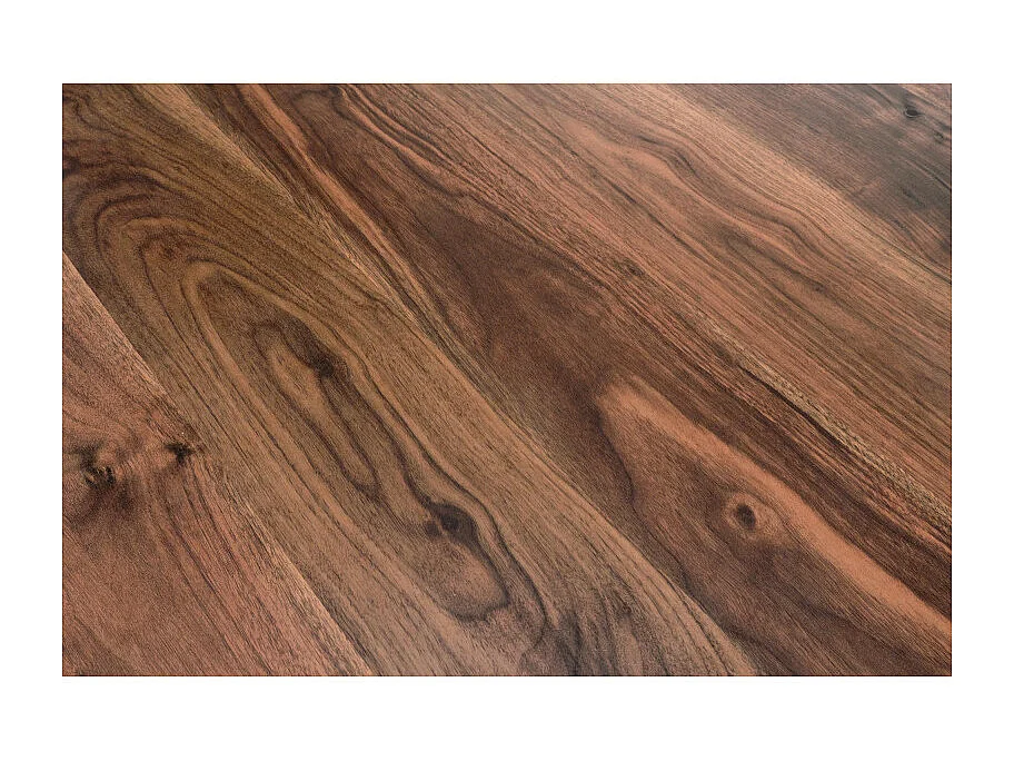 Table de salle à manger ronde aspect noyer GROIX