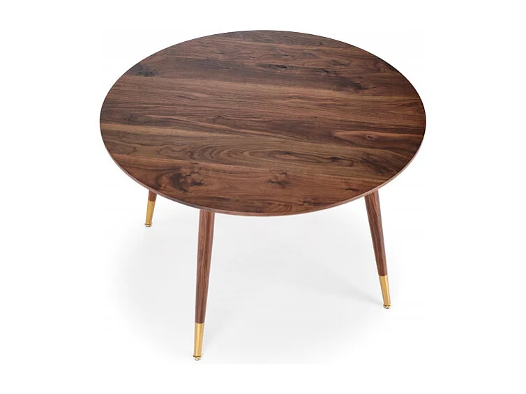 Table de salle à manger ronde aspect noyer GROIX