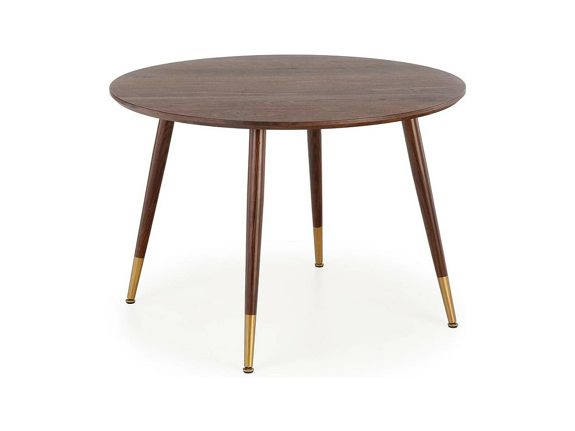 Table de salle à manger ronde aspect noyer GROIX