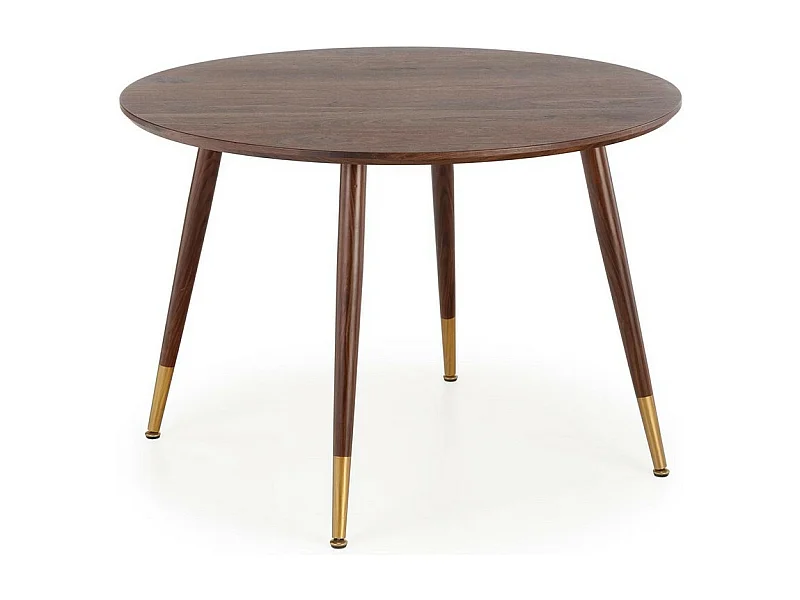 Table de salle à manger ronde aspect noyer GROIX